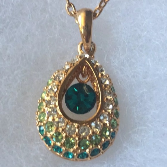 Jewelry 18k Rose Gold Plated Emerald Necklace Pendant Poshmark